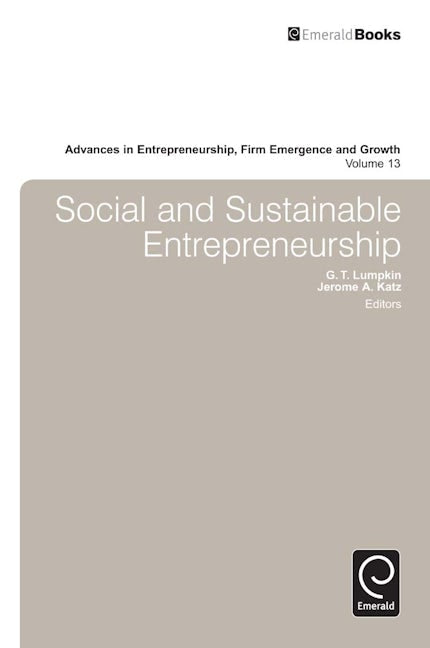 Book cover image for Social and Sustainable Entrepreneurship ISBN: 9781780520728